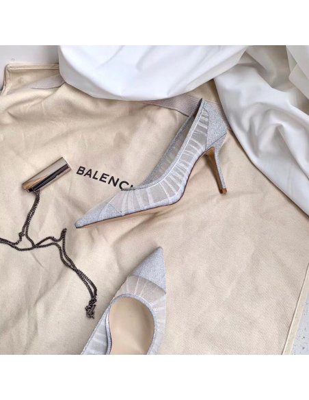 Cheap Reps Jimmy Choo Love 85mm Pumps In Glitter Fabric and Tulle