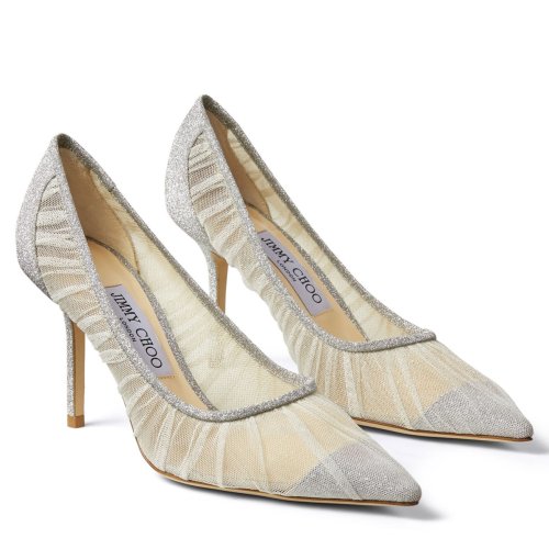 Cheap Reps Jimmy Choo Love 85mm Pumps In Glitter Fabric and Tulle