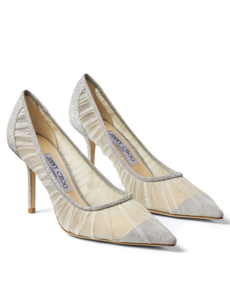 Cheap Reps Jimmy Choo Love 85mm Pumps In Glitter Fabric and Tulle