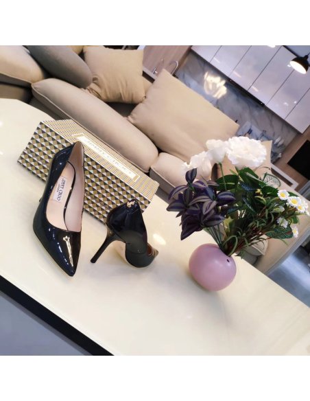 Cheap Reps Jimmy Choo Love 85mm Pumps In Black Patent Leather