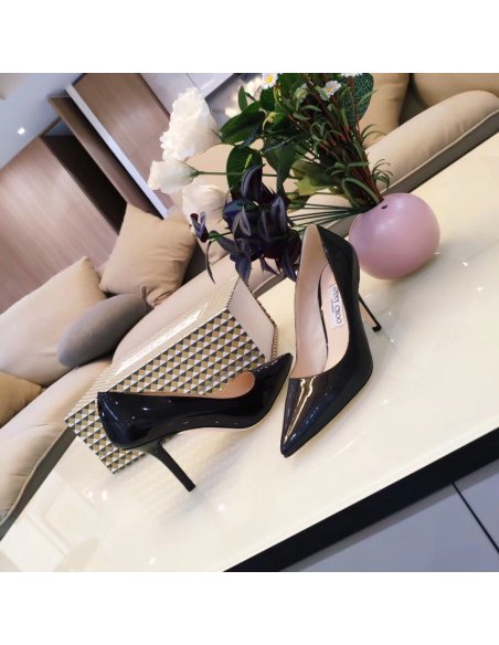 Cheap Reps Jimmy Choo Love 85mm Pumps In Black Patent Leather