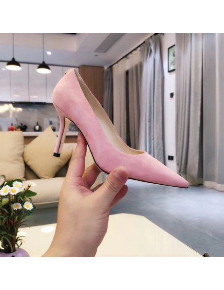 Cheap Reps Jimmy Choo Love 85mm Pumps In Pink Suede Leather