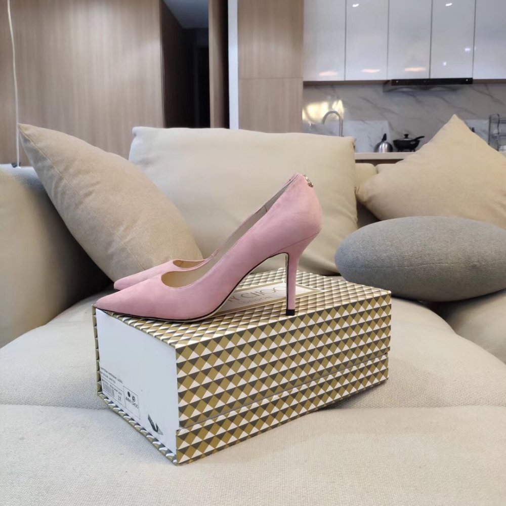 Cheap Reps Jimmy Choo Love 85mm Pumps In Pink Suede Leather