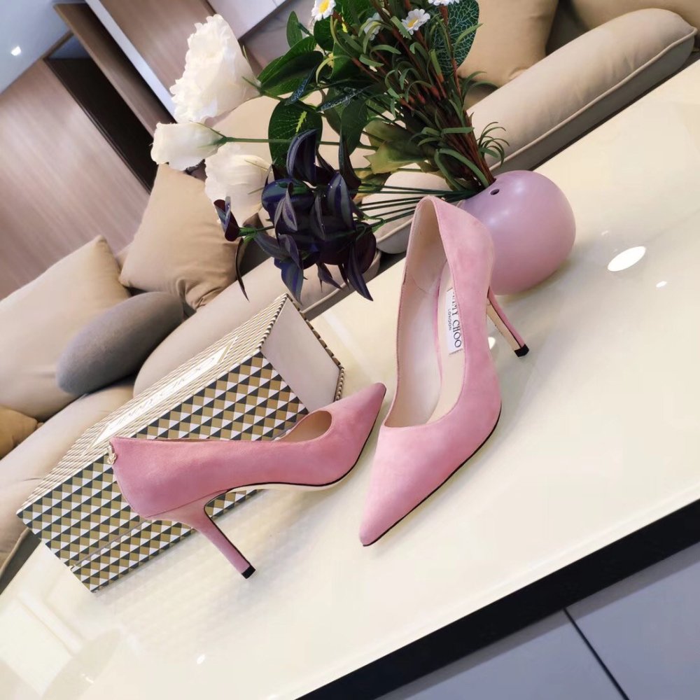 Cheap Reps Jimmy Choo Love 85mm Pumps In Pink Suede Leather