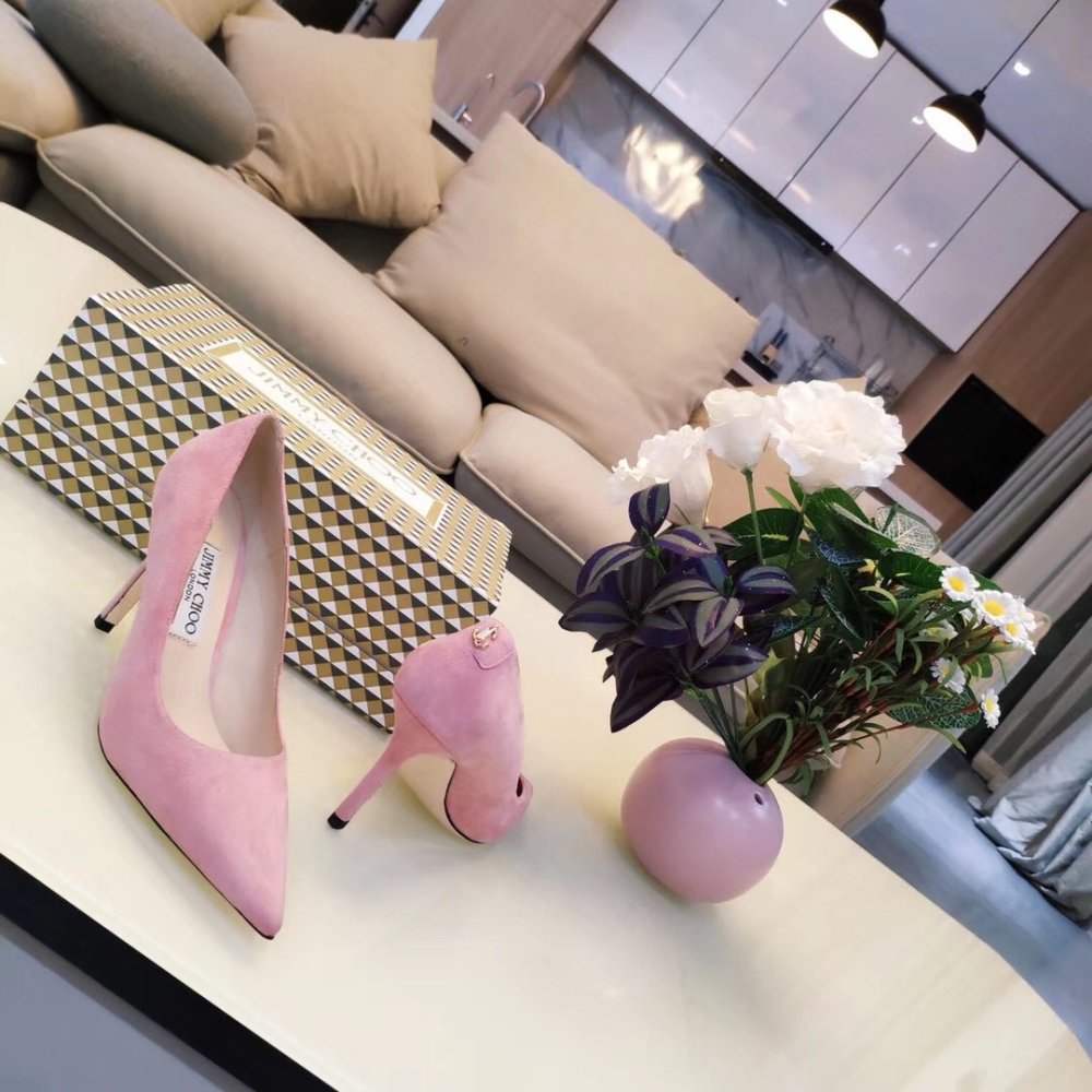 Cheap Reps Jimmy Choo Love 85mm Pumps In Pink Suede Leather
