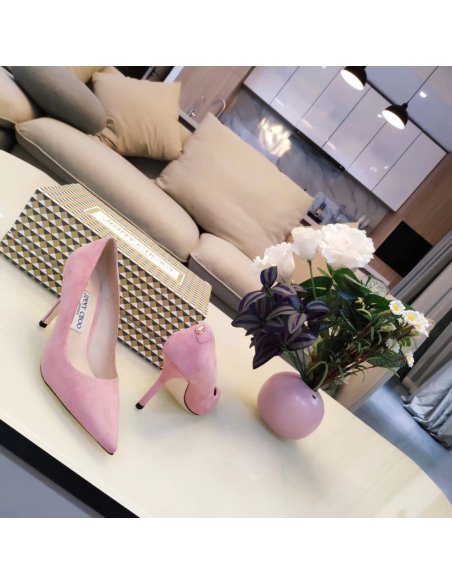 Cheap Reps Jimmy Choo Love 85mm Pumps In Pink Suede Leather