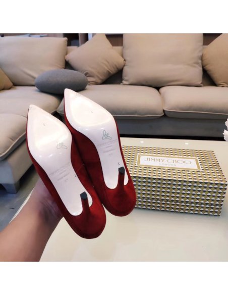 Cheap Reps Jimmy Choo Love 85mm Pumps In Red Suede Leather