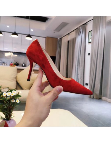 Cheap Reps Jimmy Choo Love 85mm Pumps In Red Suede Leather