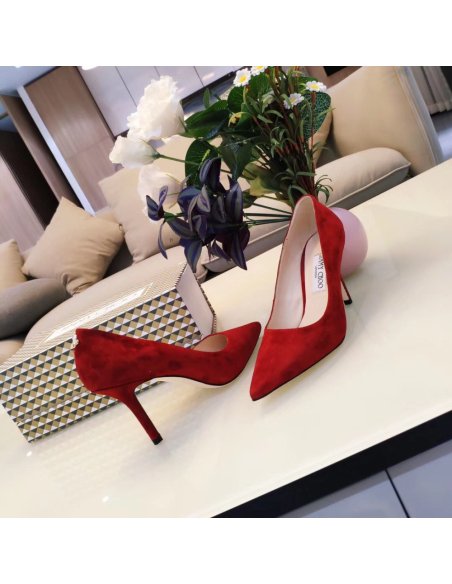 Cheap Reps Jimmy Choo Love 85mm Pumps In Red Suede Leather