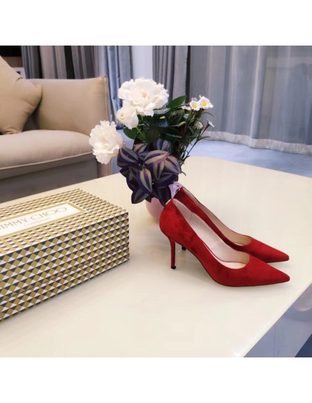 Cheap Reps Jimmy Choo Love 85mm Pumps In Red Suede Leather