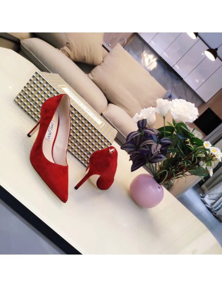Cheap Reps Jimmy Choo Love 85mm Pumps In Red Suede Leather