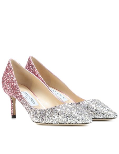 Cheap Reps Jimmy Choo Romy 60mm Pumps In Silver and Red Glitter