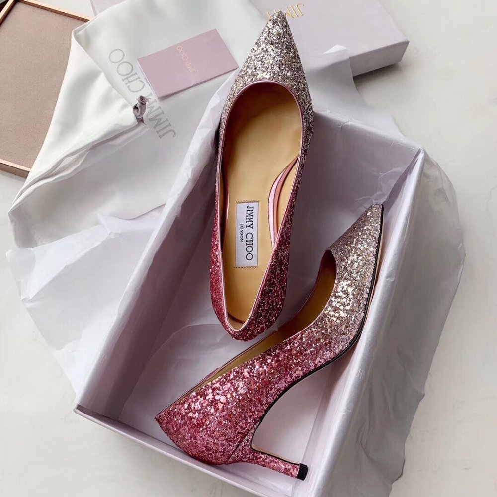Cheap Reps Jimmy Choo Romy 60mm Pumps In Silver and Red Glitter