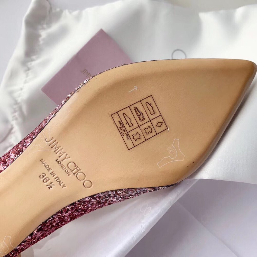 Cheap Reps Jimmy Choo Romy 60mm Pumps In Silver and Red Glitter