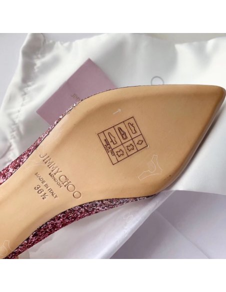 Cheap Reps Jimmy Choo Romy 60mm Pumps In Silver and Red Glitter