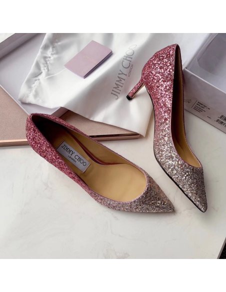 Cheap Reps Jimmy Choo Romy 60mm Pumps In Silver and Red Glitter