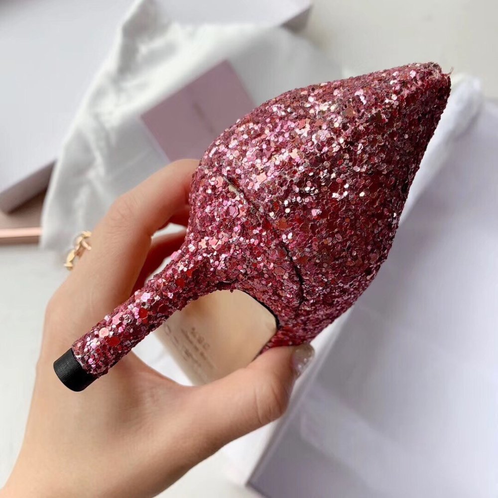 Cheap Reps Jimmy Choo Romy 60mm Pumps In Silver and Red Glitter