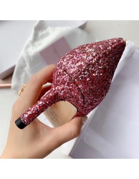 Cheap Reps Jimmy Choo Romy 60mm Pumps In Silver and Red Glitter