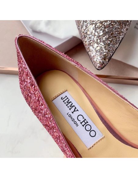 Cheap Reps Jimmy Choo Romy 60mm Pumps In Silver and Red Glitter