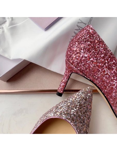 Cheap Reps Jimmy Choo Romy 60mm Pumps In Silver and Red Glitter