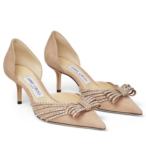 Cheap Reps Jimmy Choo Kaitence 85mm Pumps In Beige Suede Leather