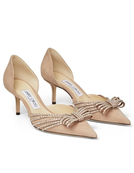 Cheap Reps Jimmy Choo Kaitence 85mm Pumps In Beige Suede Leather