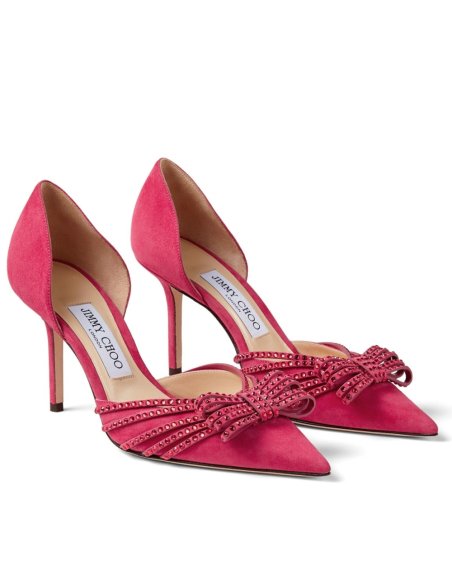 Cheap Reps Jimmy Choo Kaitence 85mm Pumps In Fuchsia Suede Leather
