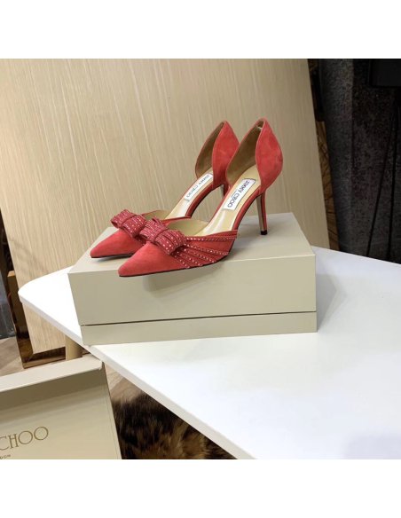 Cheap Reps Jimmy Choo Kaitence 85mm Pumps In Fuchsia Suede Leather