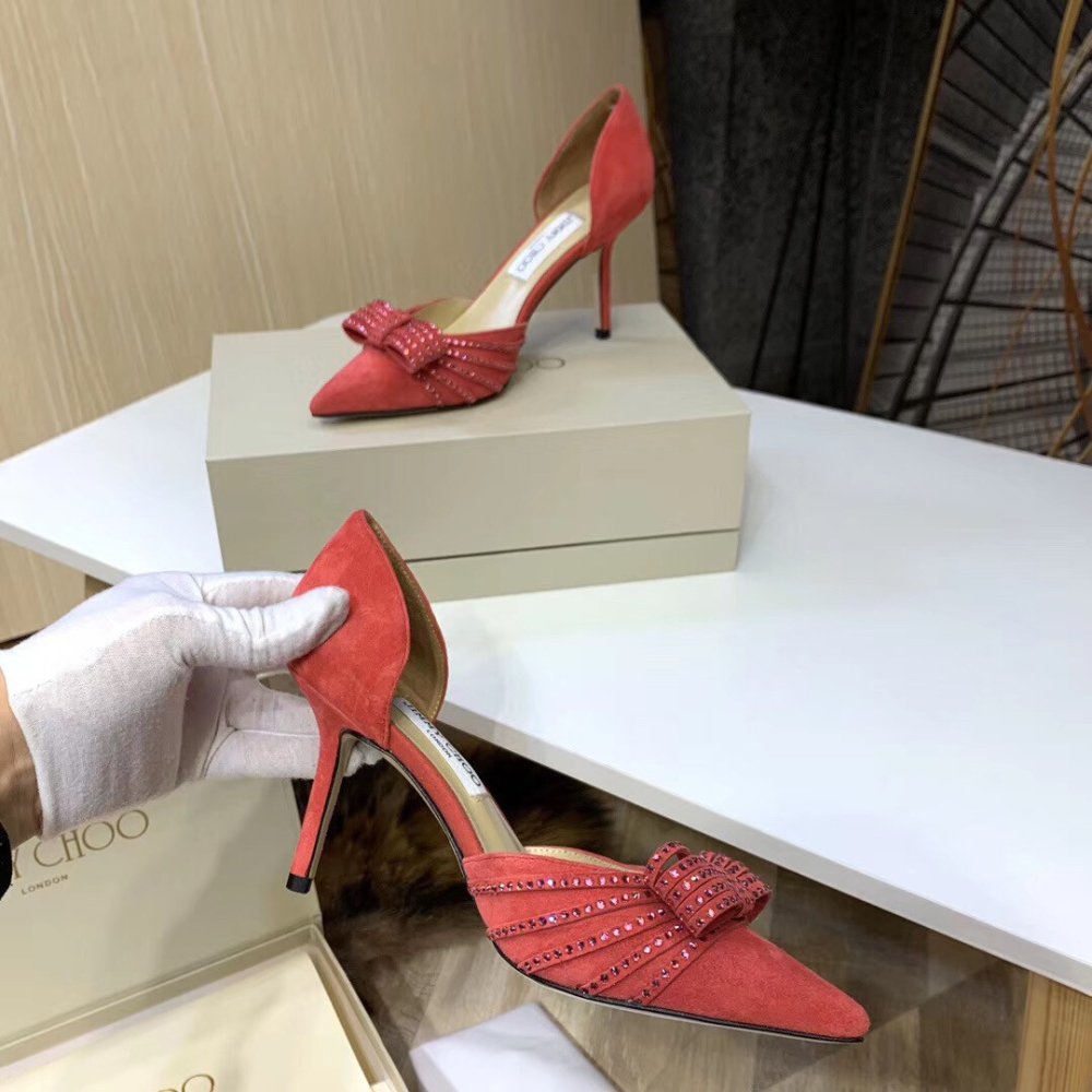 Cheap Reps Jimmy Choo Kaitence 85mm Pumps In Fuchsia Suede Leather