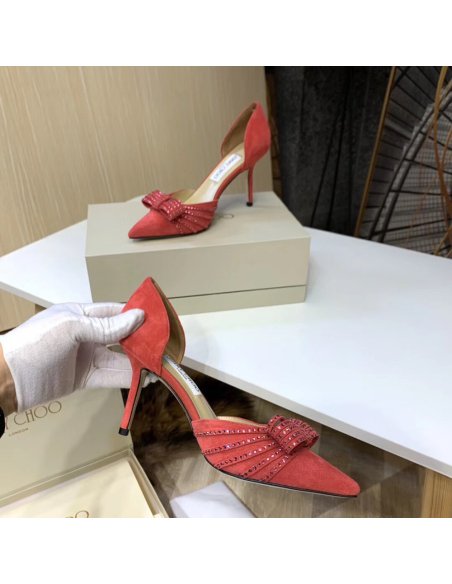 Cheap Reps Jimmy Choo Kaitence 85mm Pumps In Fuchsia Suede Leather