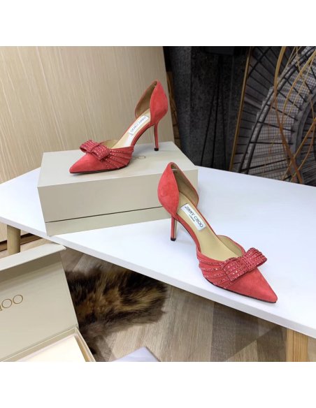 Cheap Reps Jimmy Choo Kaitence 85mm Pumps In Fuchsia Suede Leather