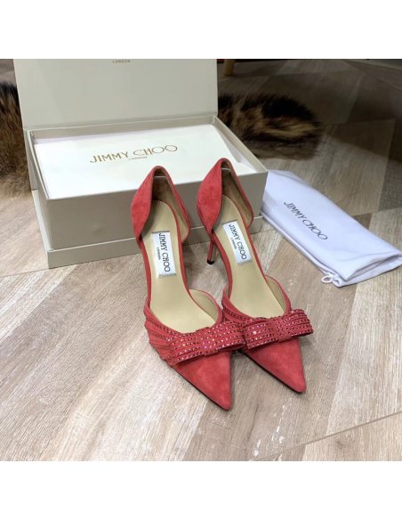 Cheap Reps Jimmy Choo Kaitence 85mm Pumps In Fuchsia Suede Leather