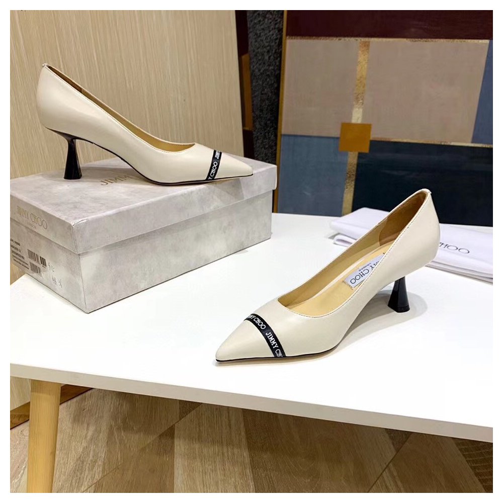 Cheap Reps Jimmy Choo Rene 65mm Pumps In White Lambskin