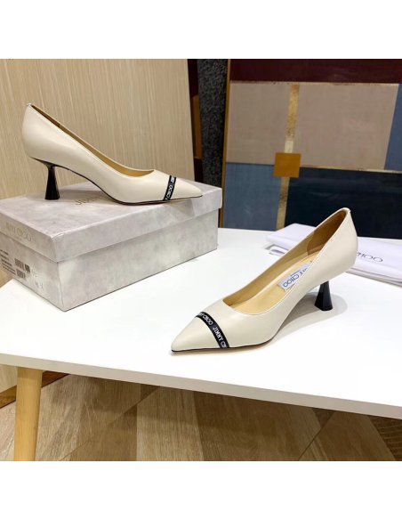 Cheap Reps Jimmy Choo Rene 65mm Pumps In White Lambskin