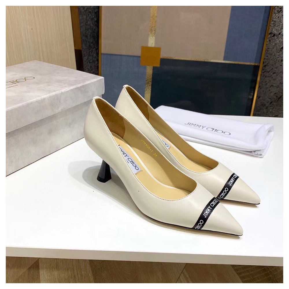 Cheap Reps Jimmy Choo Rene 65mm Pumps In White Lambskin