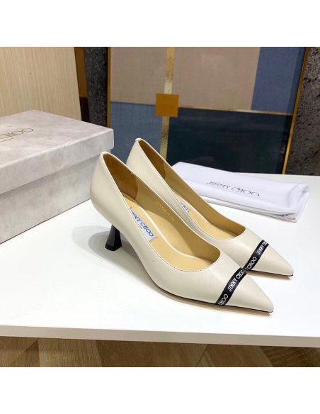 Cheap Reps Jimmy Choo Rene 65mm Pumps In White Lambskin