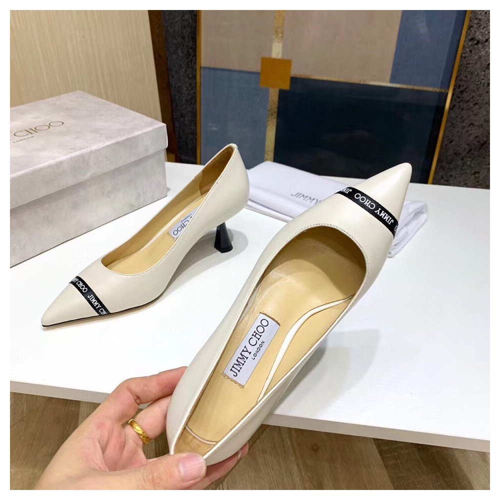 Cheap Reps Jimmy Choo Rene 65mm Pumps In White Lambskin