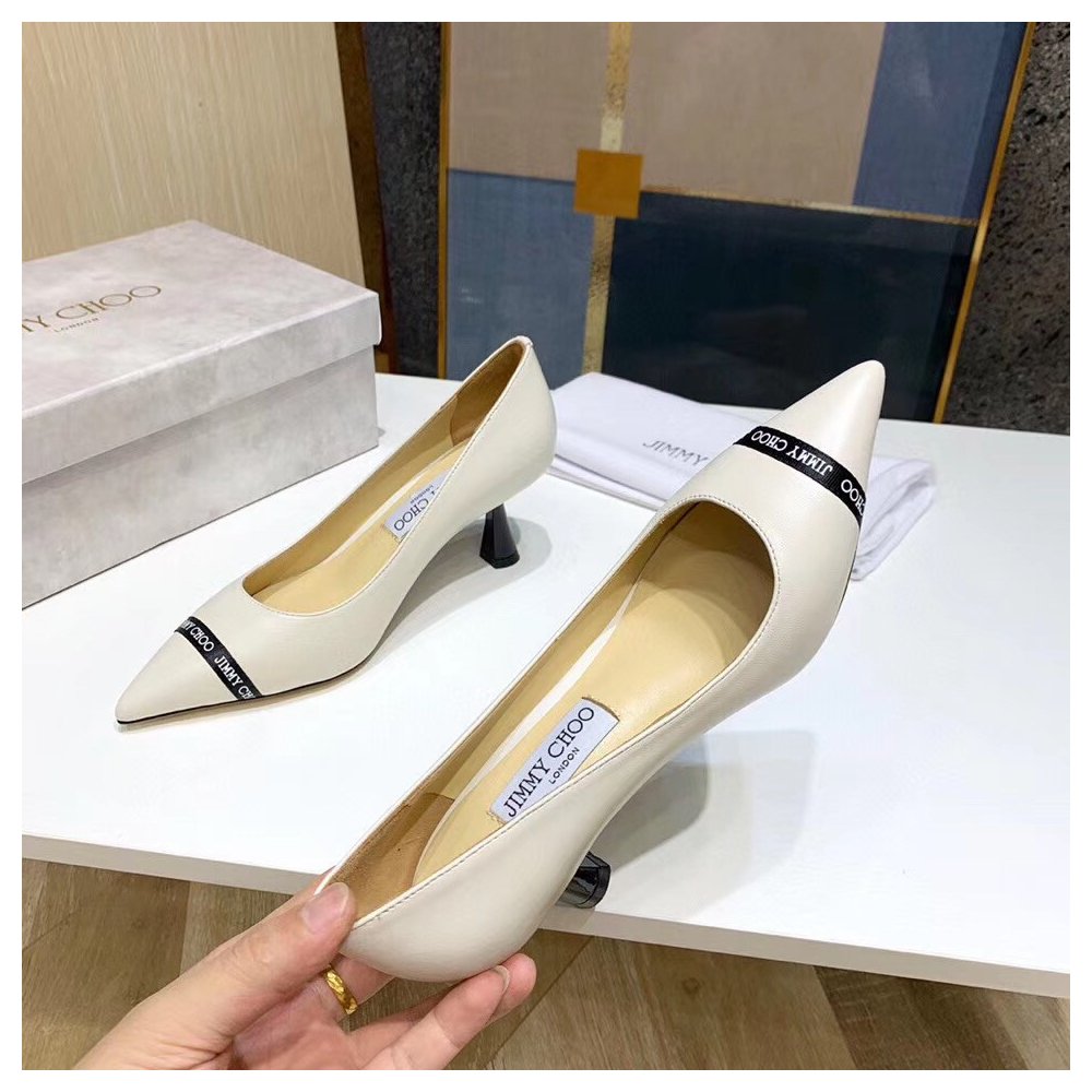 Cheap Reps Jimmy Choo Rene 65mm Pumps In White Lambskin