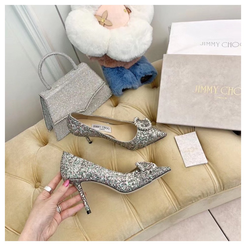 Cheap Reps Jimmy Choo Saresa 85mm Pumps In Glitter