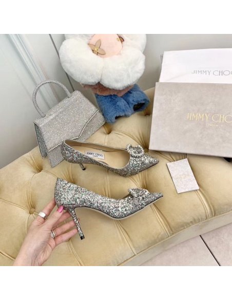 Cheap Reps Jimmy Choo Saresa 85mm Pumps In Glitter