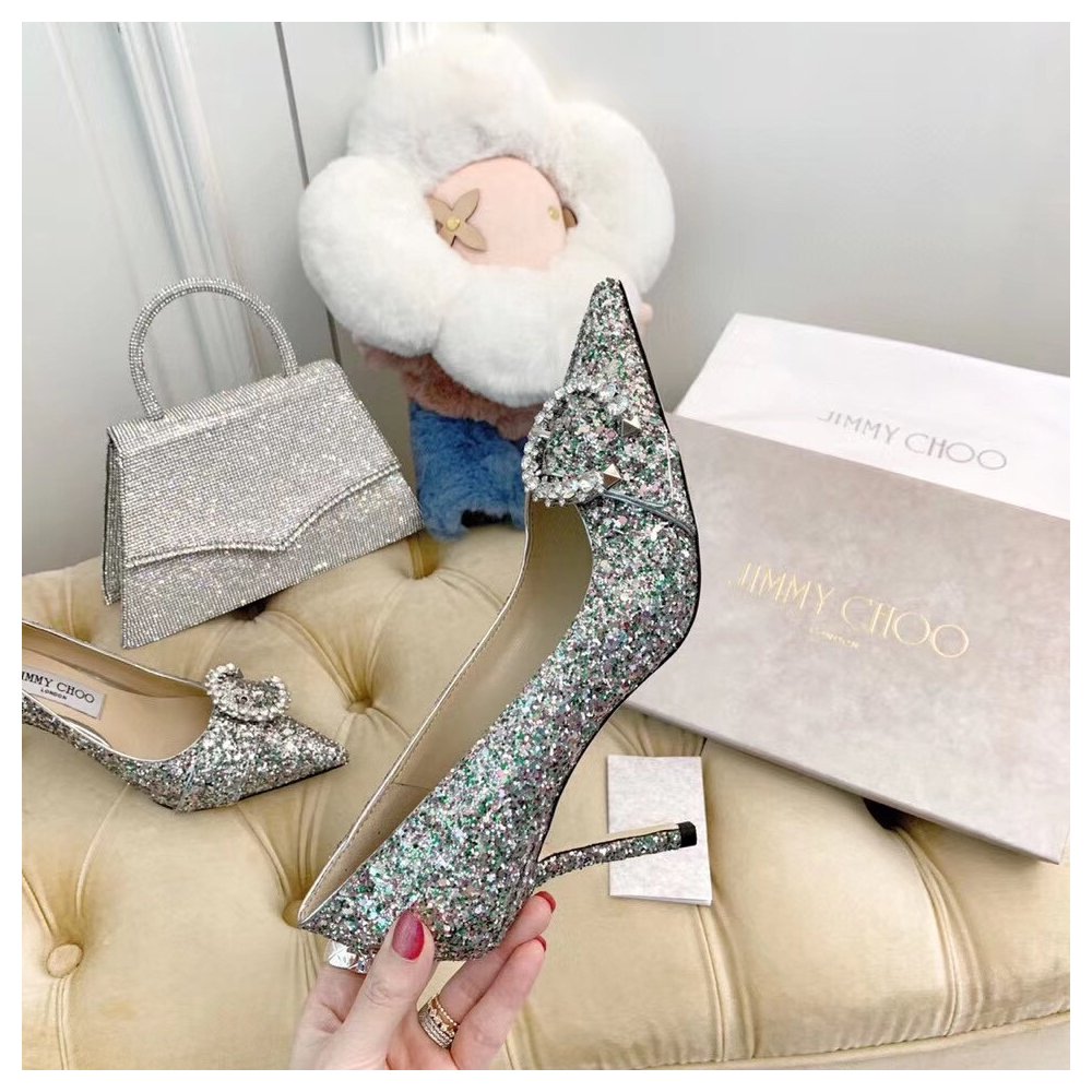 Cheap Reps Jimmy Choo Saresa 85mm Pumps In Glitter