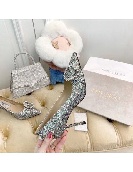 Cheap Reps Jimmy Choo Saresa 85mm Pumps In Glitter