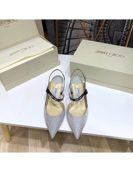 Cheap Reps Jimmy Choo Ray 65mm Slingback Pumps In Glitter