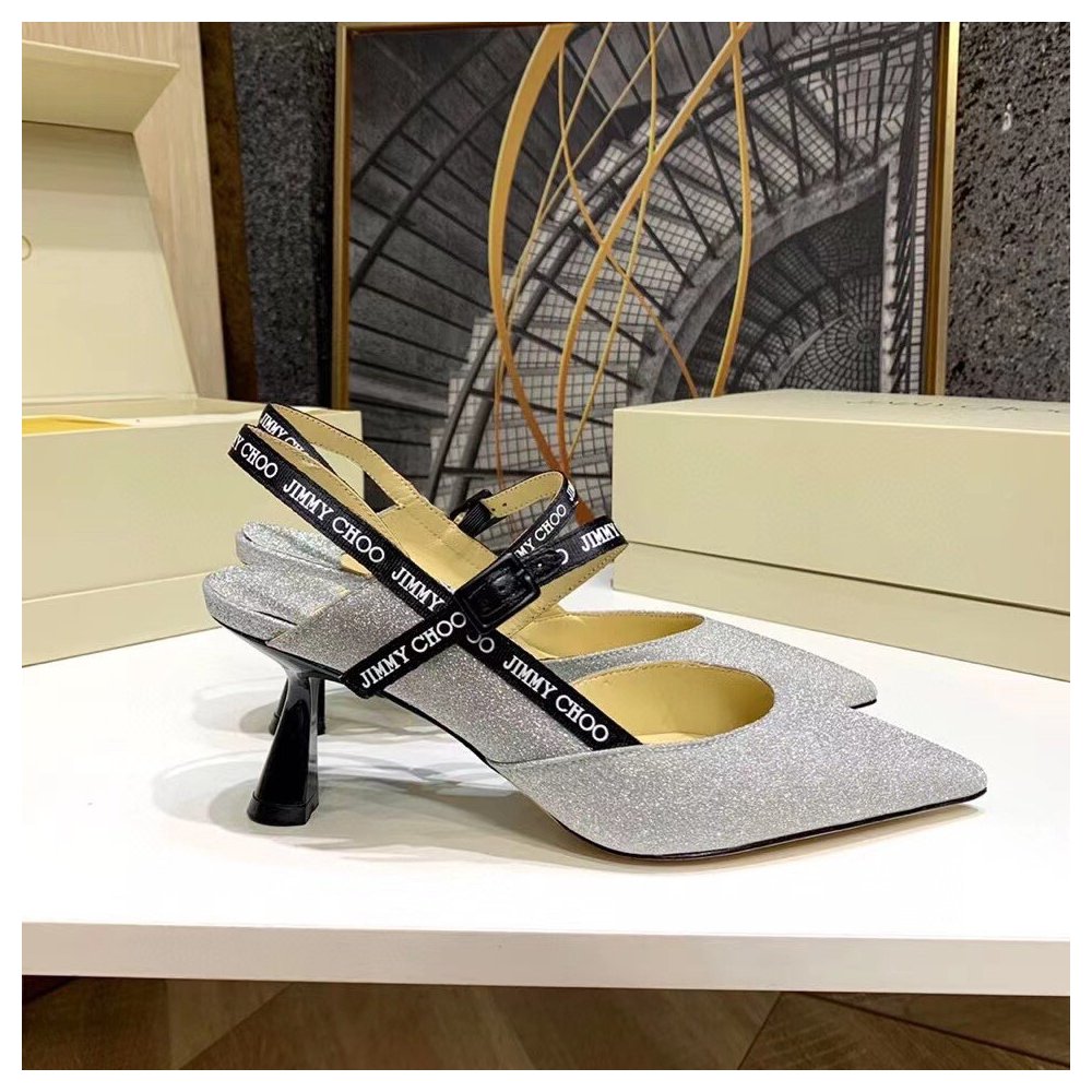 Cheap Reps Jimmy Choo Ray 65mm Slingback Pumps In Glitter
