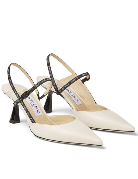 Cheap Reps Jimmy Choo Ray 65mm Slingback Pumps In White Leather