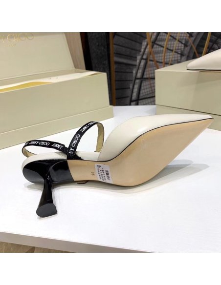 Cheap Reps Jimmy Choo Ray 65mm Slingback Pumps In White Leather
