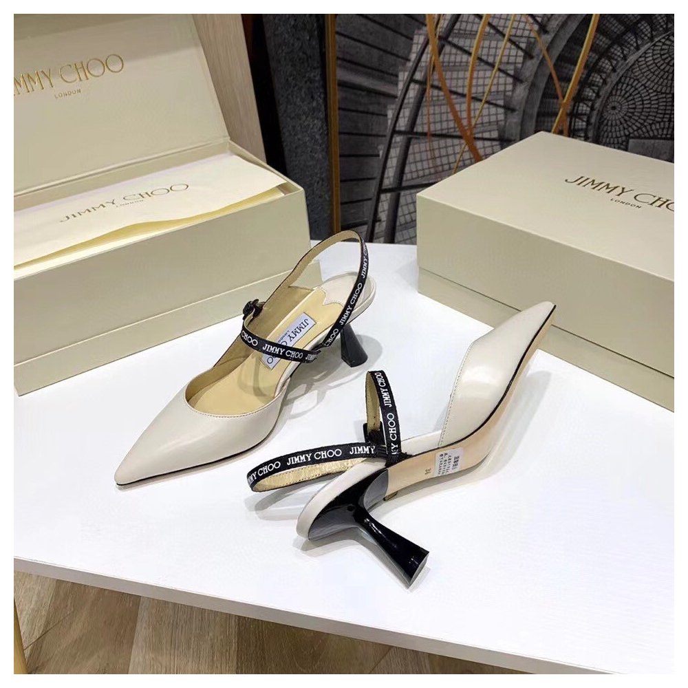Cheap Reps Jimmy Choo Ray 65mm Slingback Pumps In White Leather