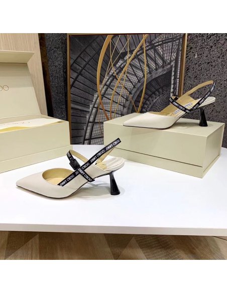 Cheap Reps Jimmy Choo Ray 65mm Slingback Pumps In White Leather