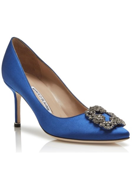 Cheap Reps Manolo Blahnik Hangisi 70 Pumps In Blue Satin