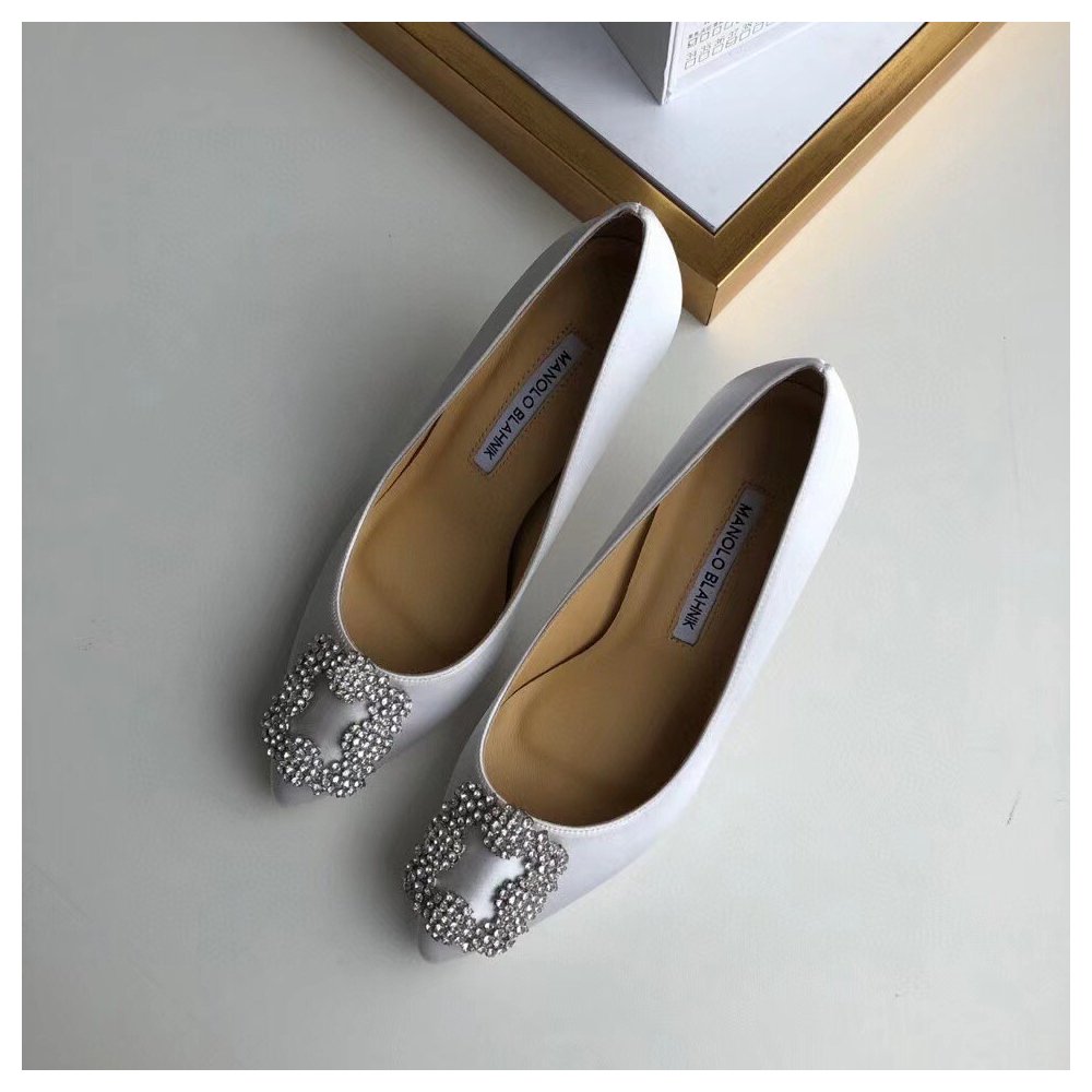 Cheap Reps Manolo Blahnik Hangisi 70 Pumps In White Satin